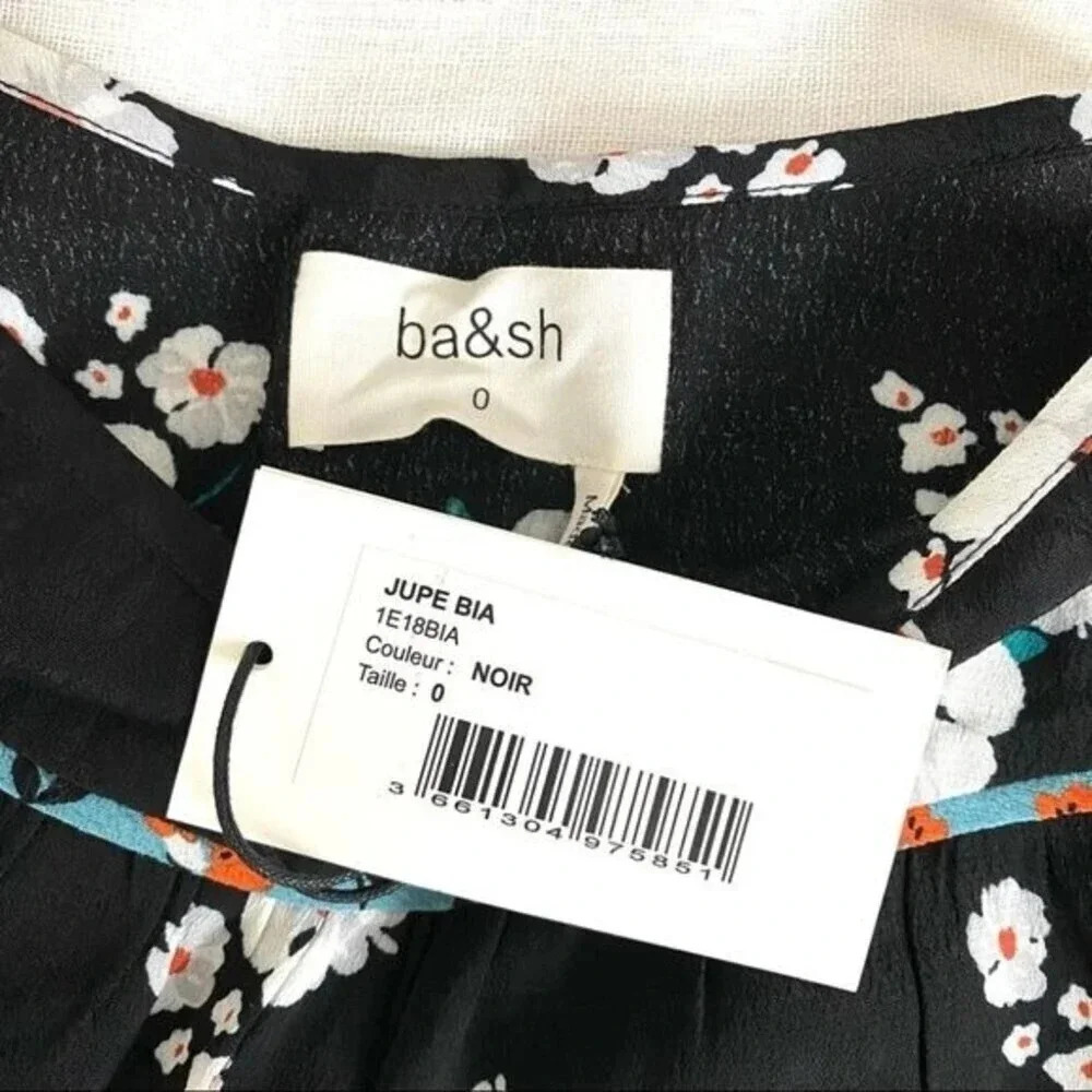 NEW BA&SH Bia floral print crepe mini skirt - Picture 11 of 13